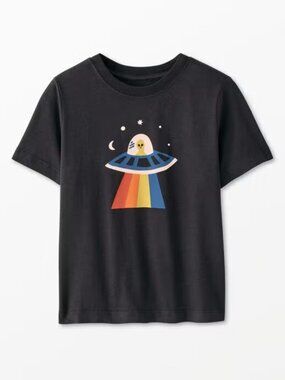 NWT Hanna Andersson Short Sleeve Graphic Tee Extra Terrestrial Size 5